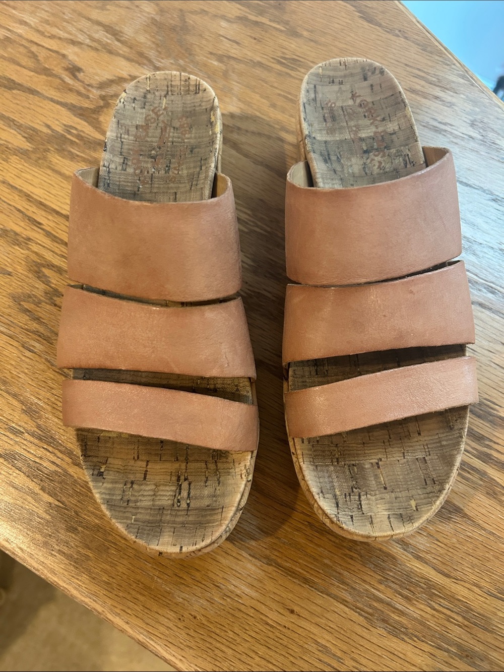 Kork-Ease Women's Triple-Strap Slide Sandals in Tan